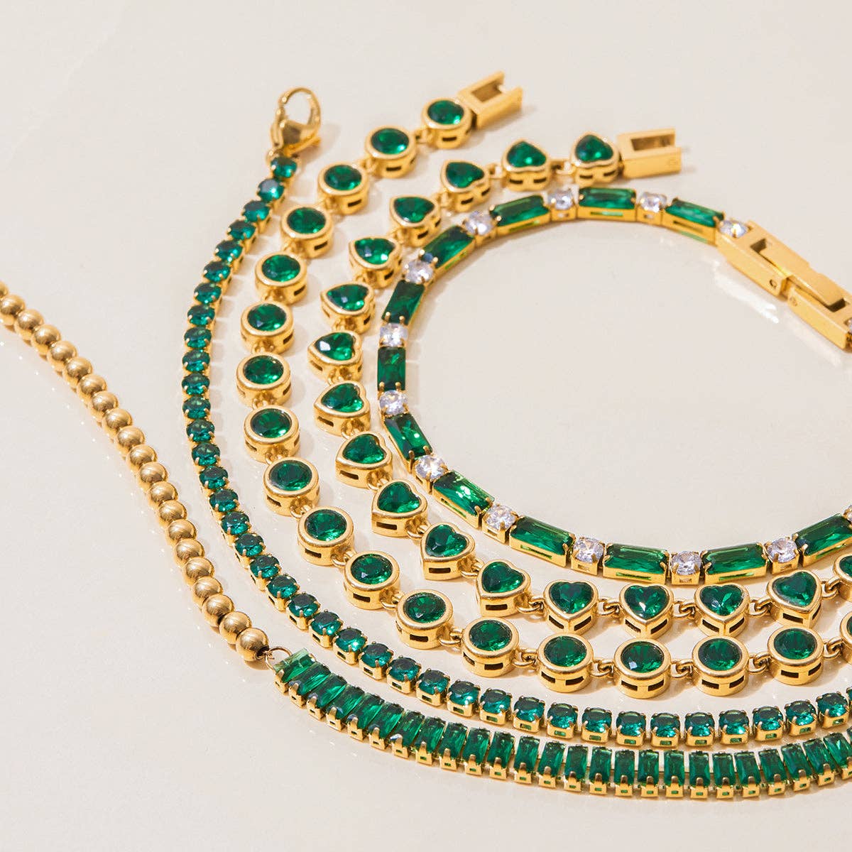 Emerald Sparkle Tennis Bracelet - 3 Styles