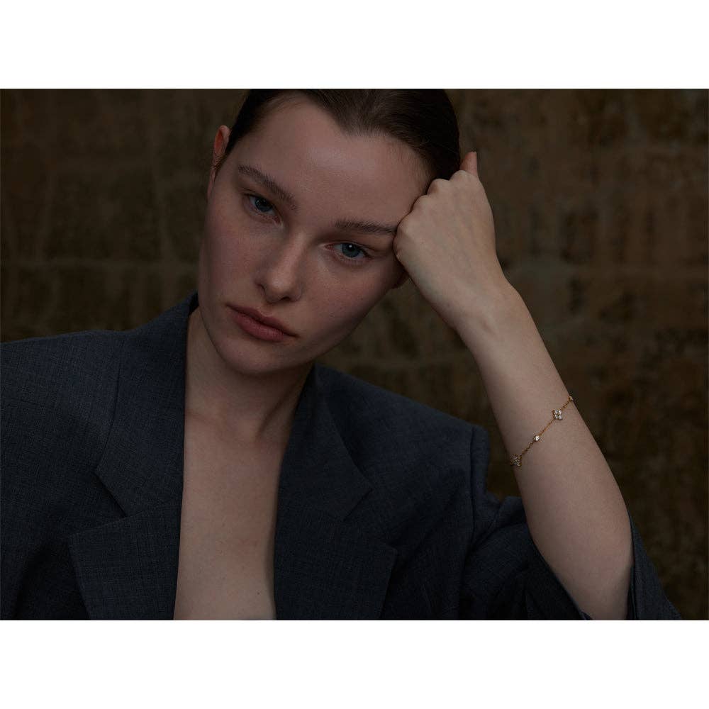 Clover Crystal Bracelet | Gold or Silver Lucky Charm Jewellery