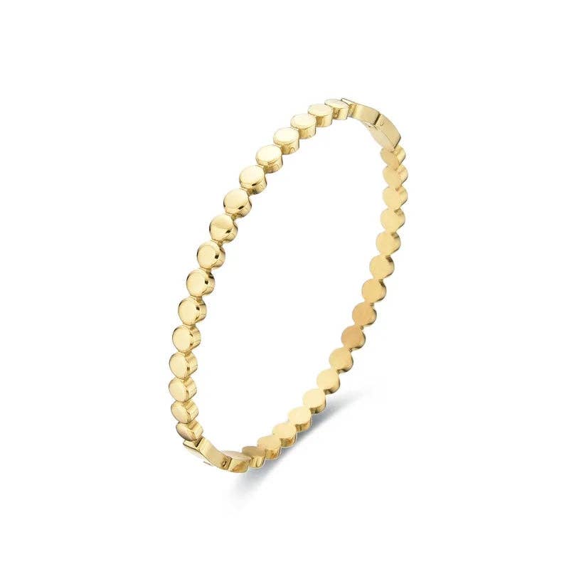 Thin Spot Bangle Bracelet - Gold or Silver