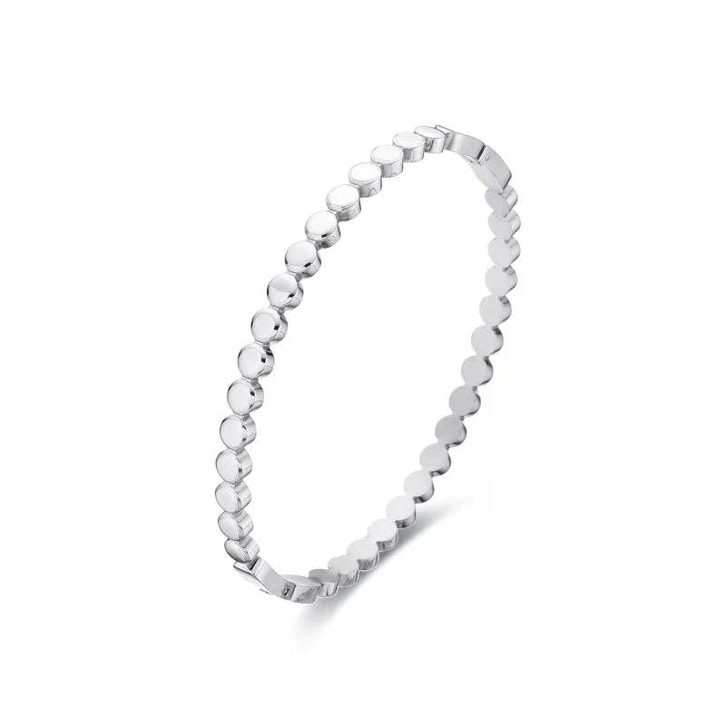 Thin Spot Bangle Bracelet - Gold or Silver