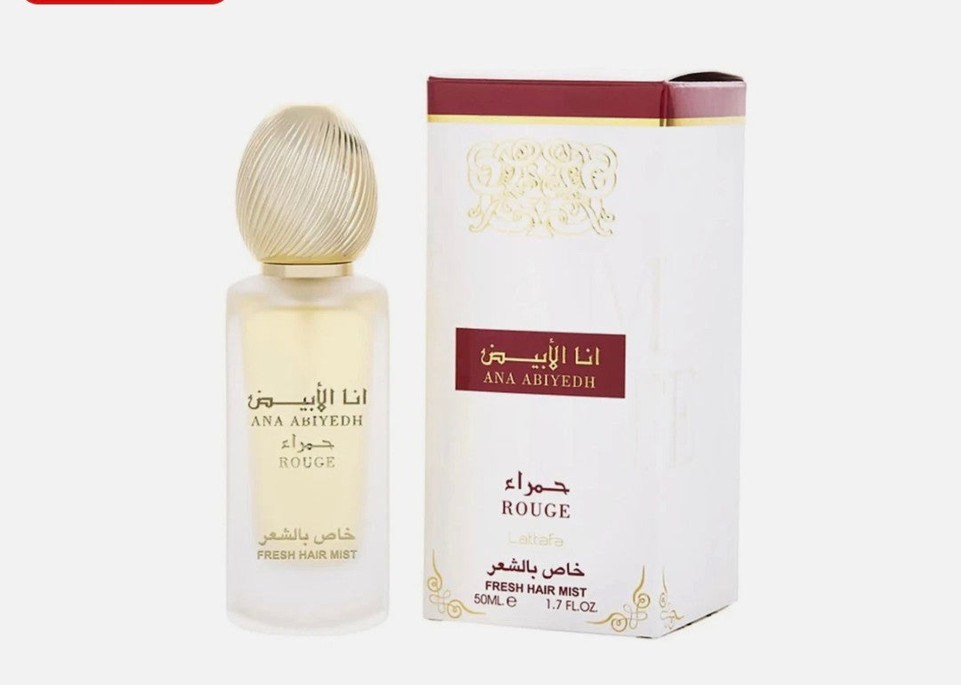 Ana Abiyedh Rouge | Hair Mist 50ml | by Lattafa
Vendor
LATTAFA