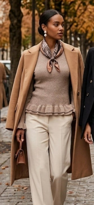 Peplum knit with scarf