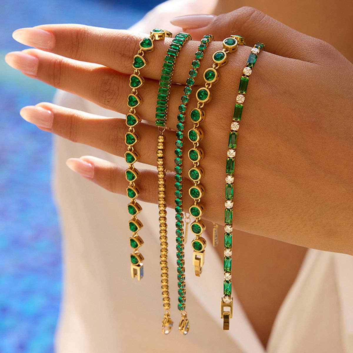 Emerald Sparkle Tennis Bracelet - 3 Styles