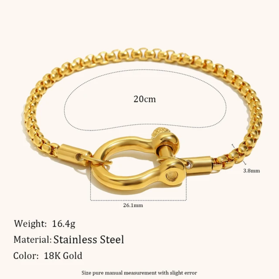 Shackle Bracelet | 18K Gold Plated Waterproof Stainless Steel Bangle